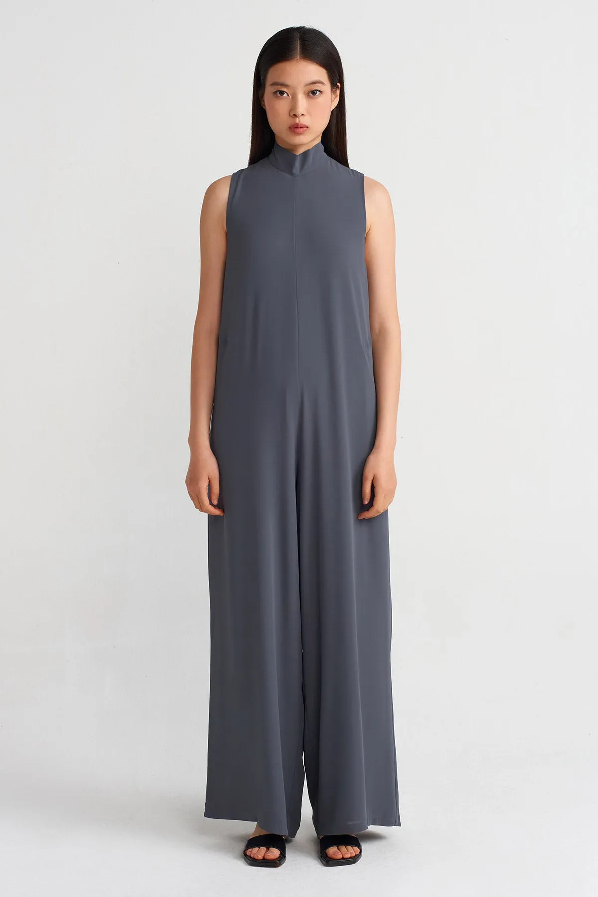 Nu Long Jumpsuit With Pockets Silver