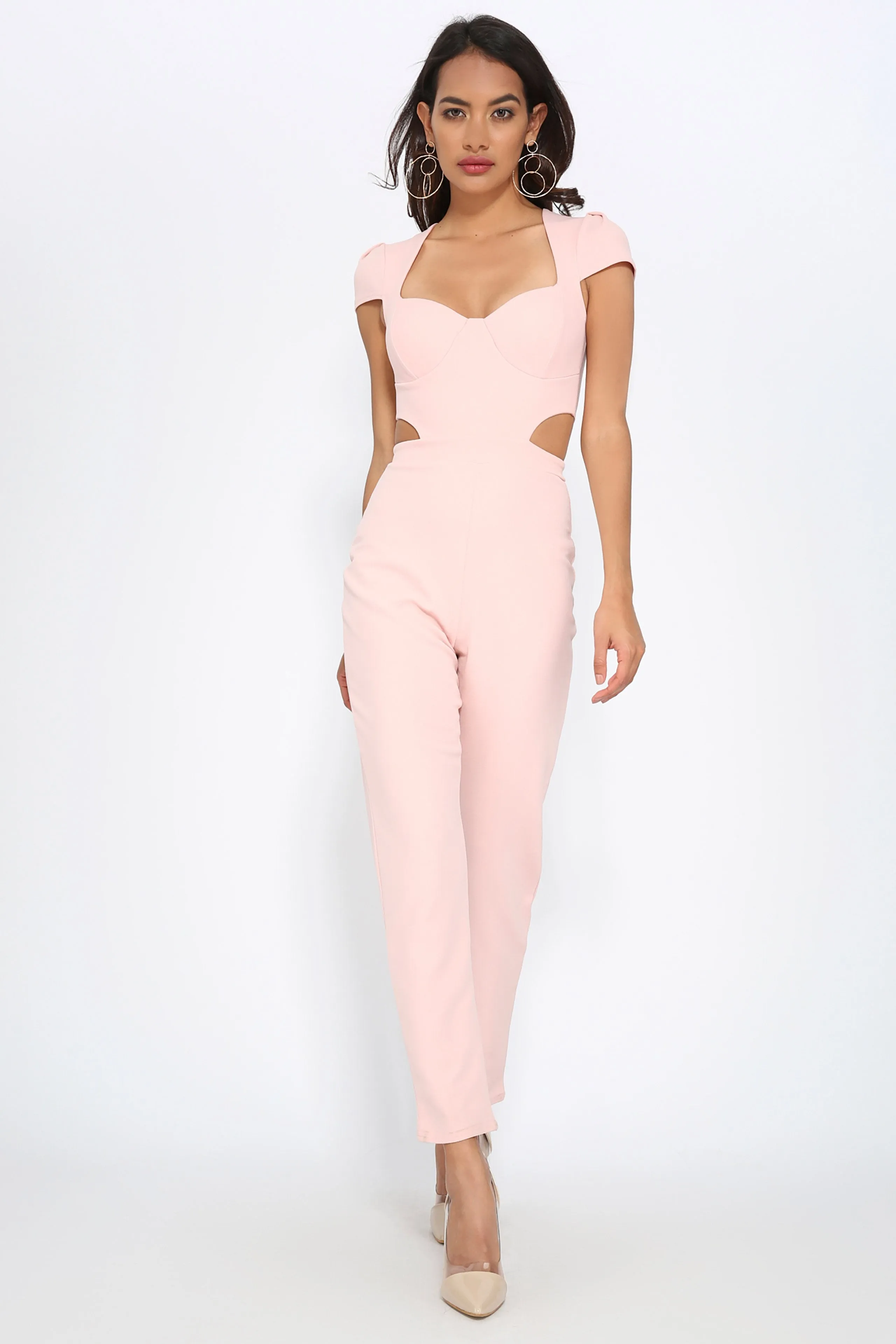 Nude Side Cut Jumpsuit