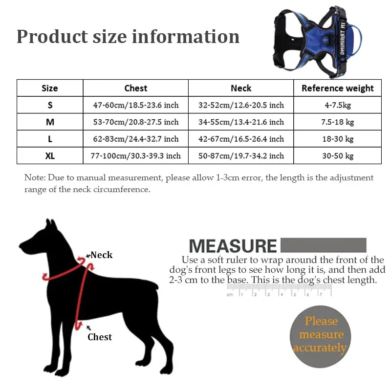 Nylon Adjustable Dog Harness Personalized Reflective Dog Harness Vest