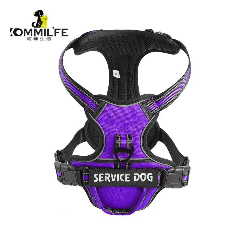 Nylon Adjustable Dog Harness Personalized Reflective Dog Harness Vest