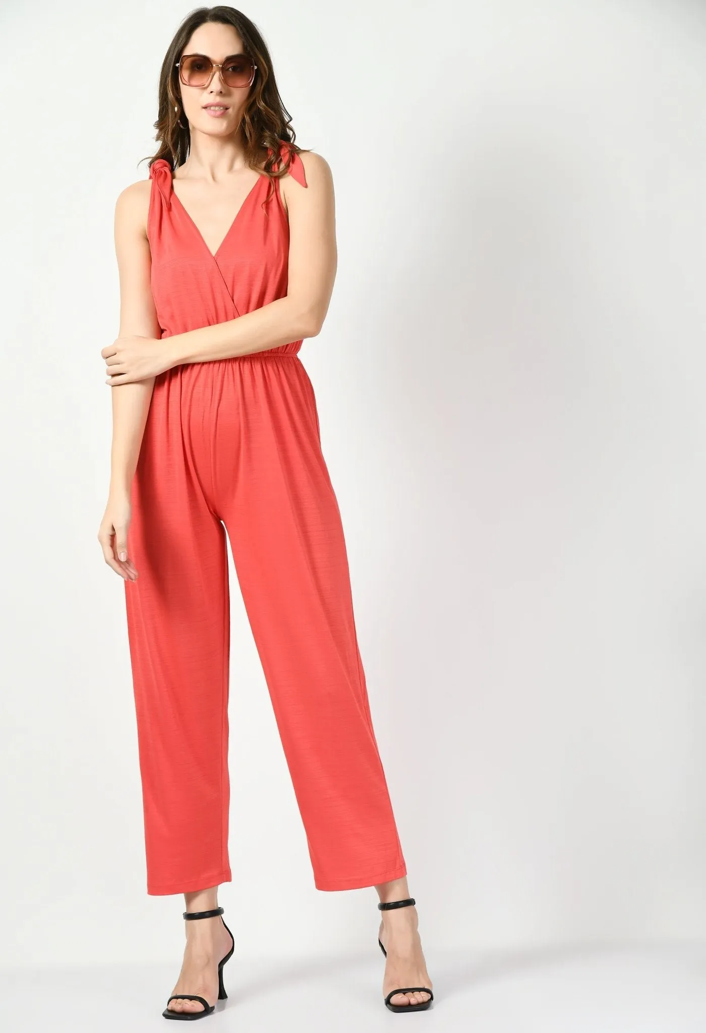 Orange Sleeveless Jumpsuit