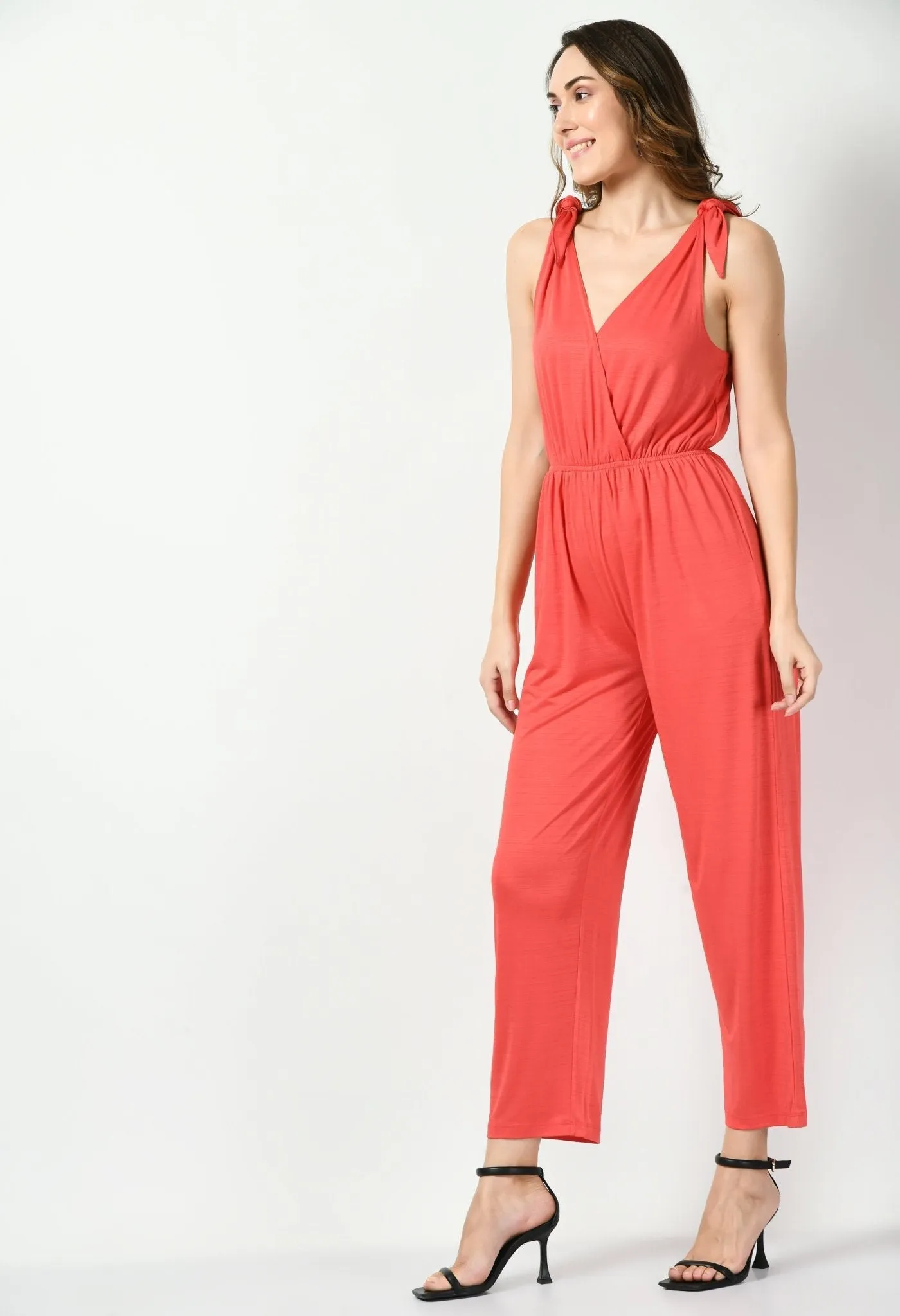 Orange Sleeveless Jumpsuit