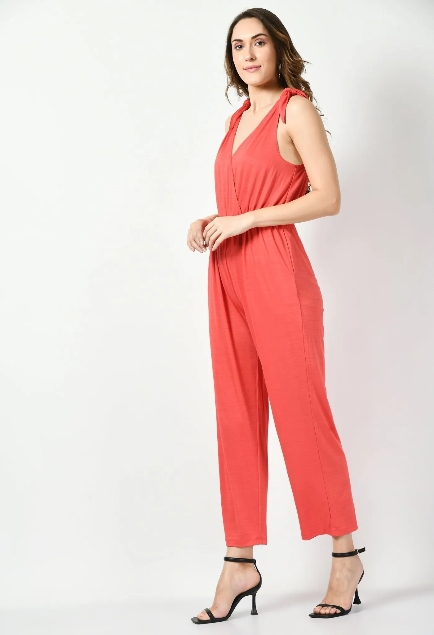 Orange Sleeveless Jumpsuit