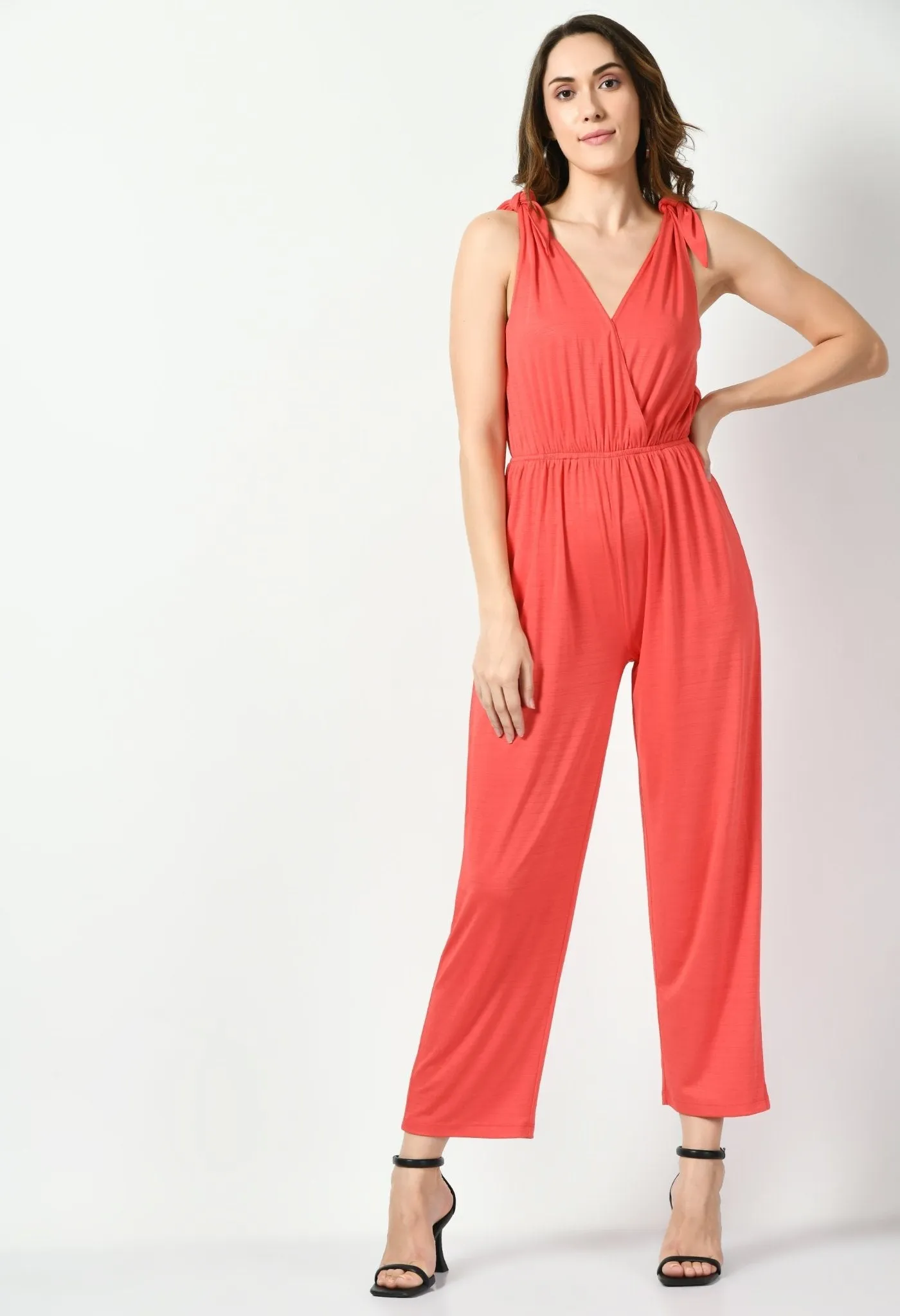 Orange Sleeveless Jumpsuit