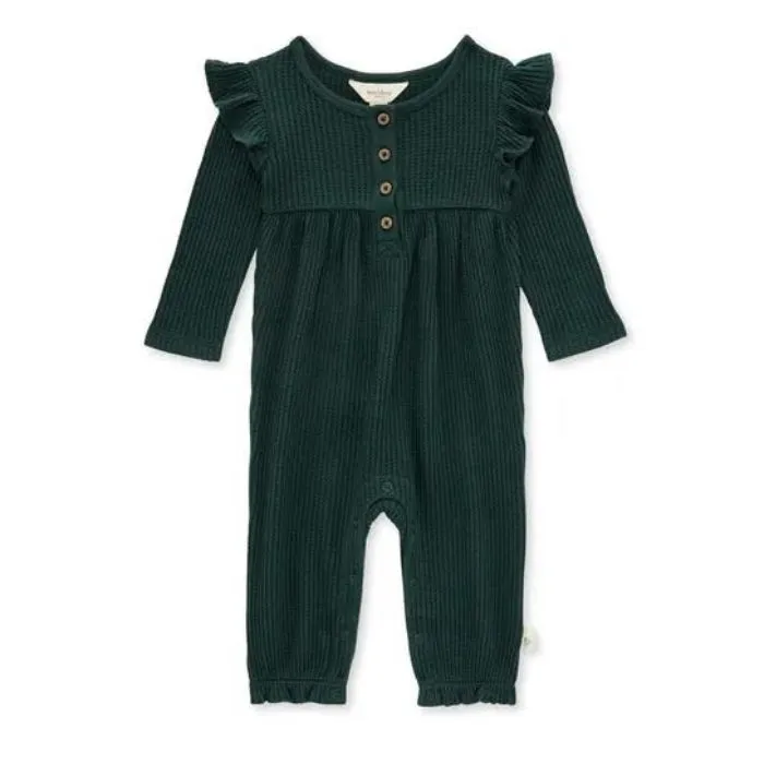 Organic Baby Ruffle Thermal Jumpsuit