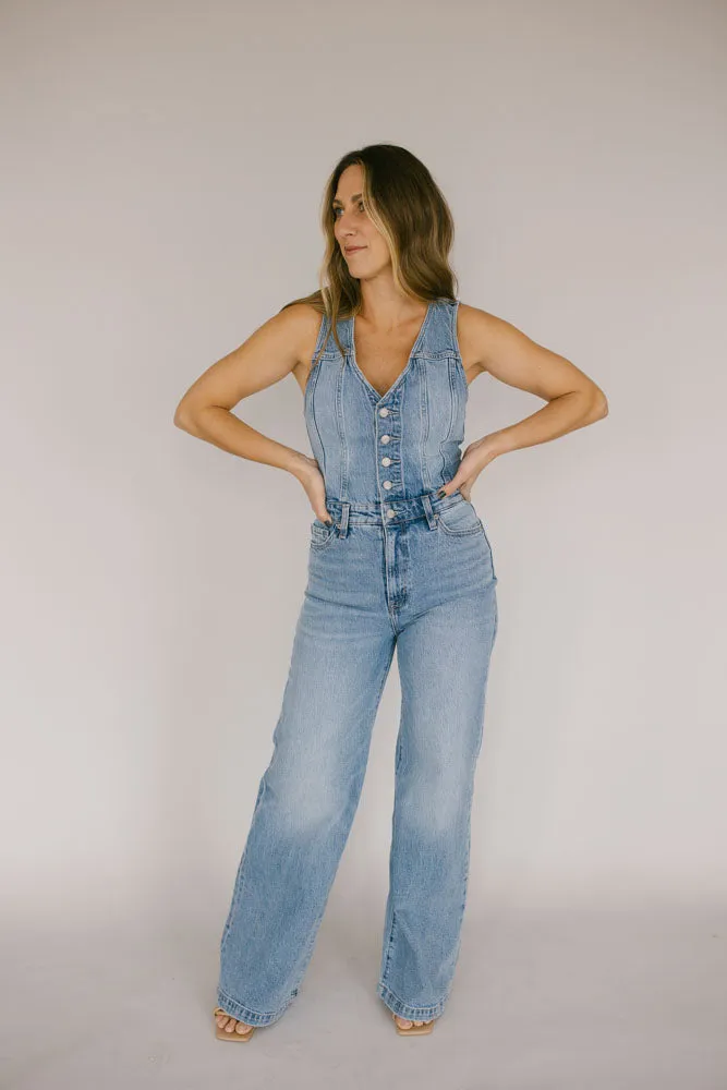 Pistola: Aria Denim Vest Jumpsuit - Final Sale