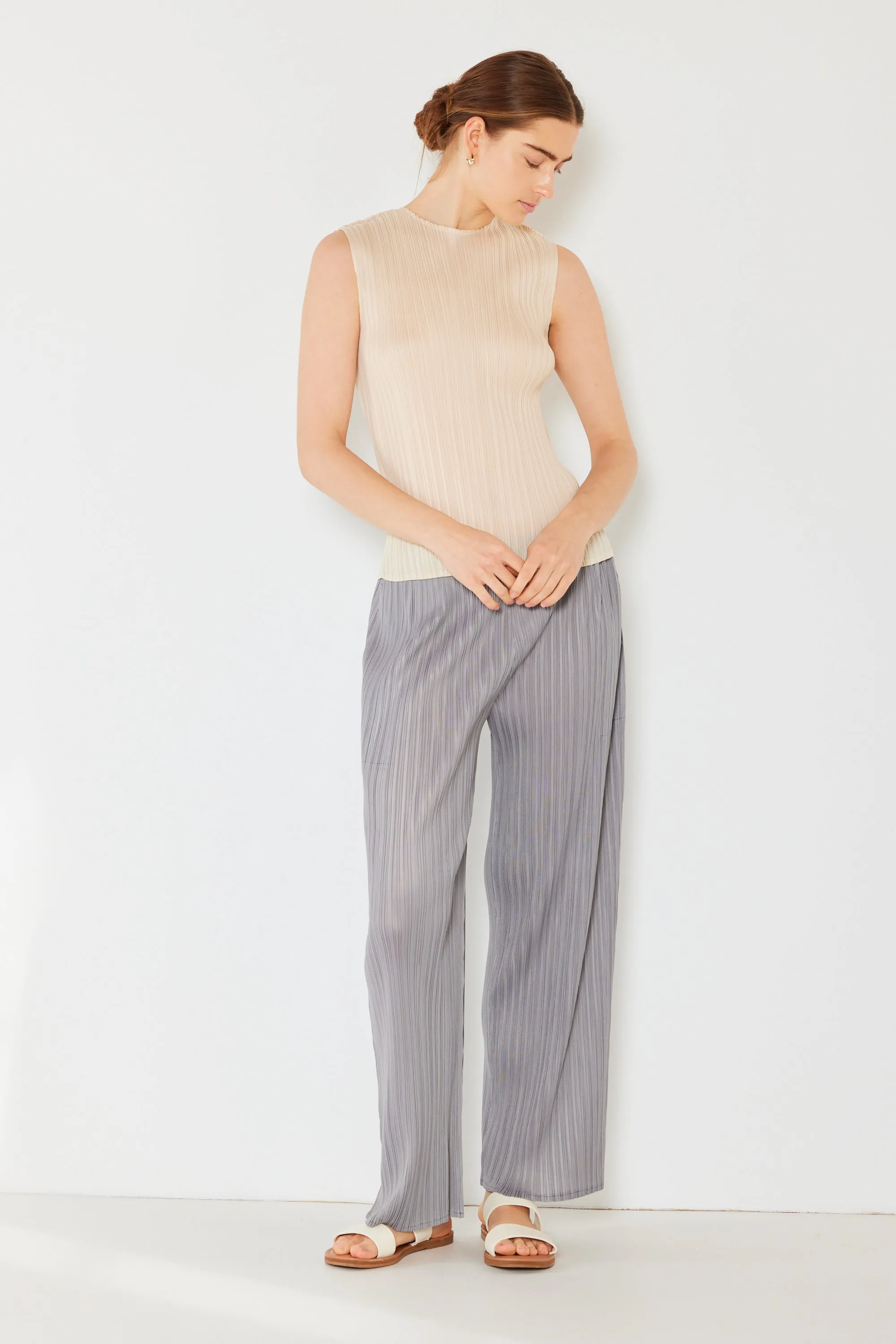 Pleated classic straight long pants - Style#P01BS