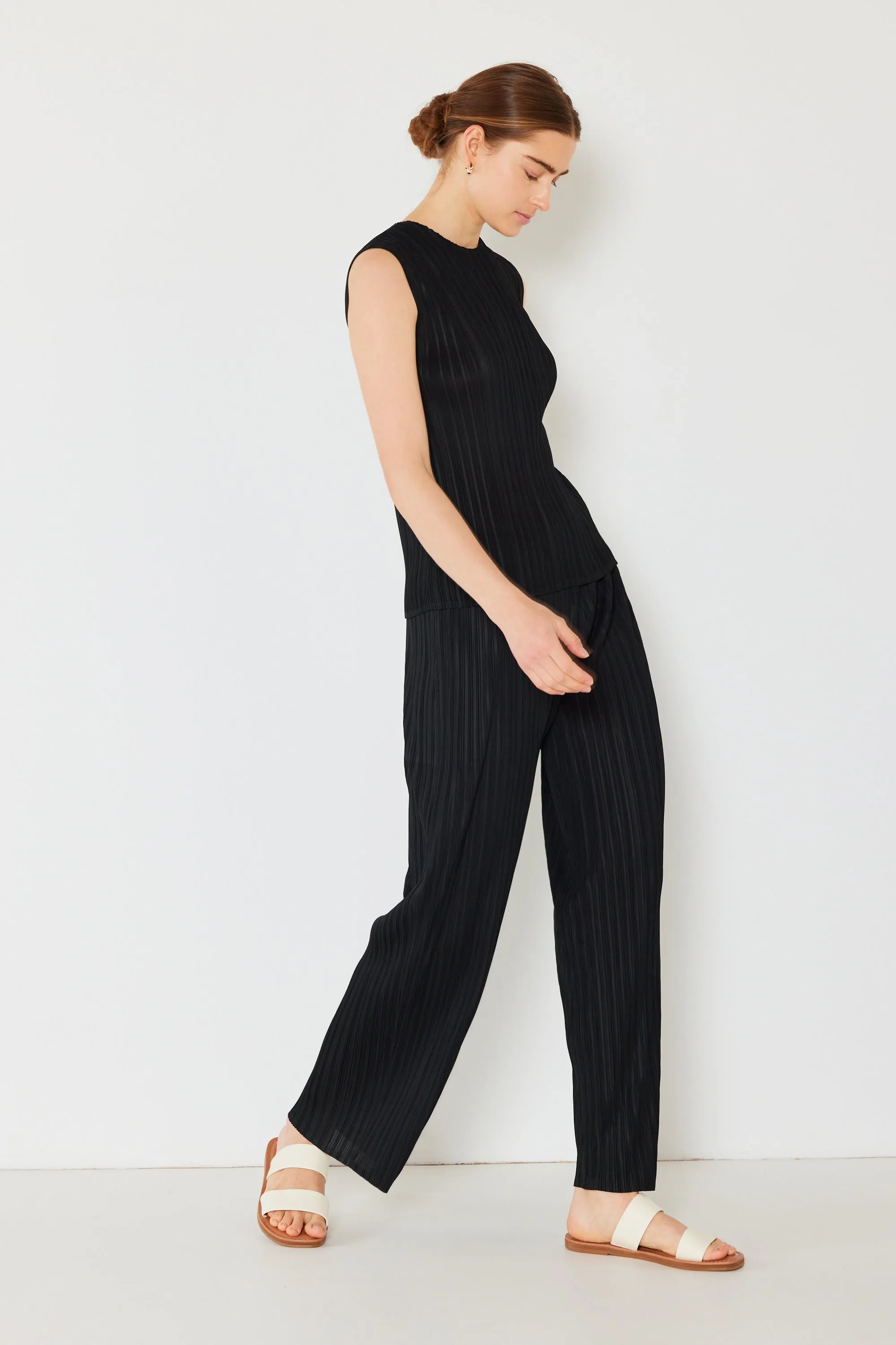 Pleated classic straight long pants - Style#P01BS