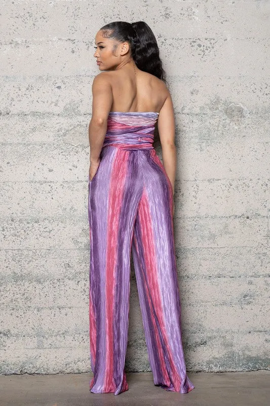 Pleated Poly Versatile Jumpsuit