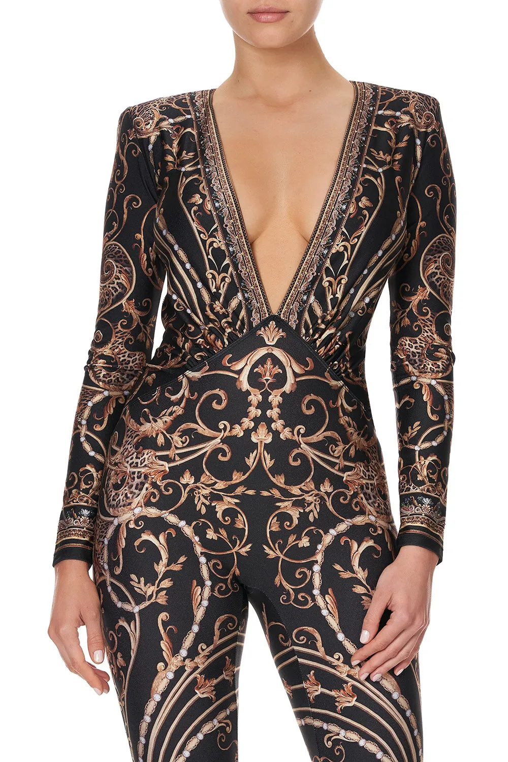 PLUNGE FRONT CATSUIT STUDIO 54