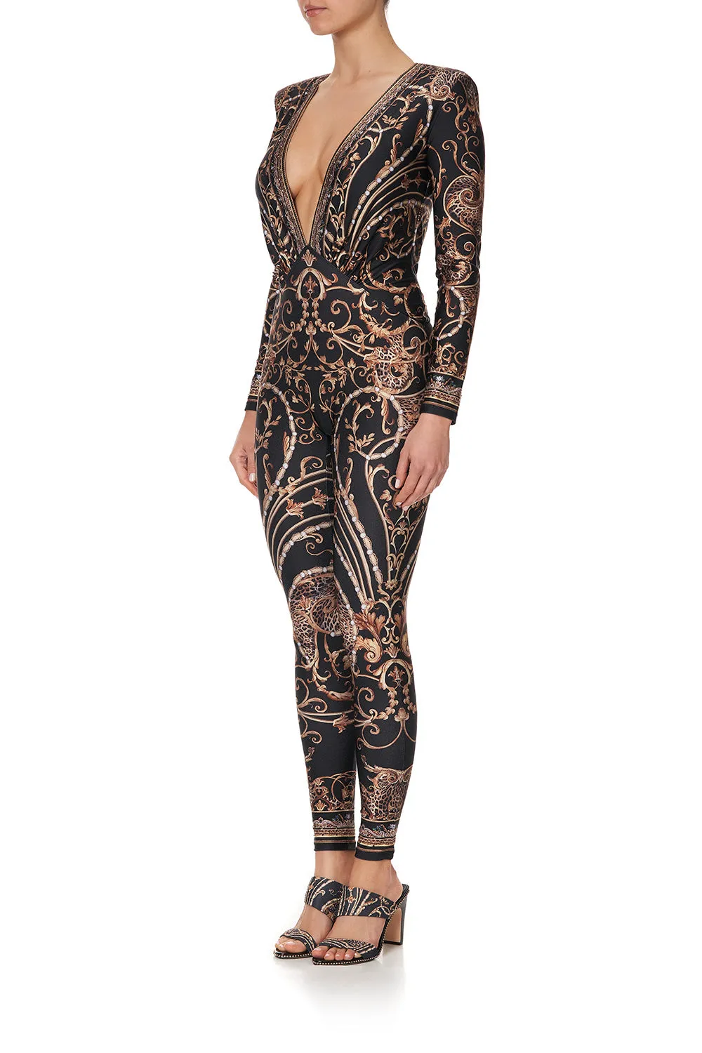 PLUNGE FRONT CATSUIT STUDIO 54