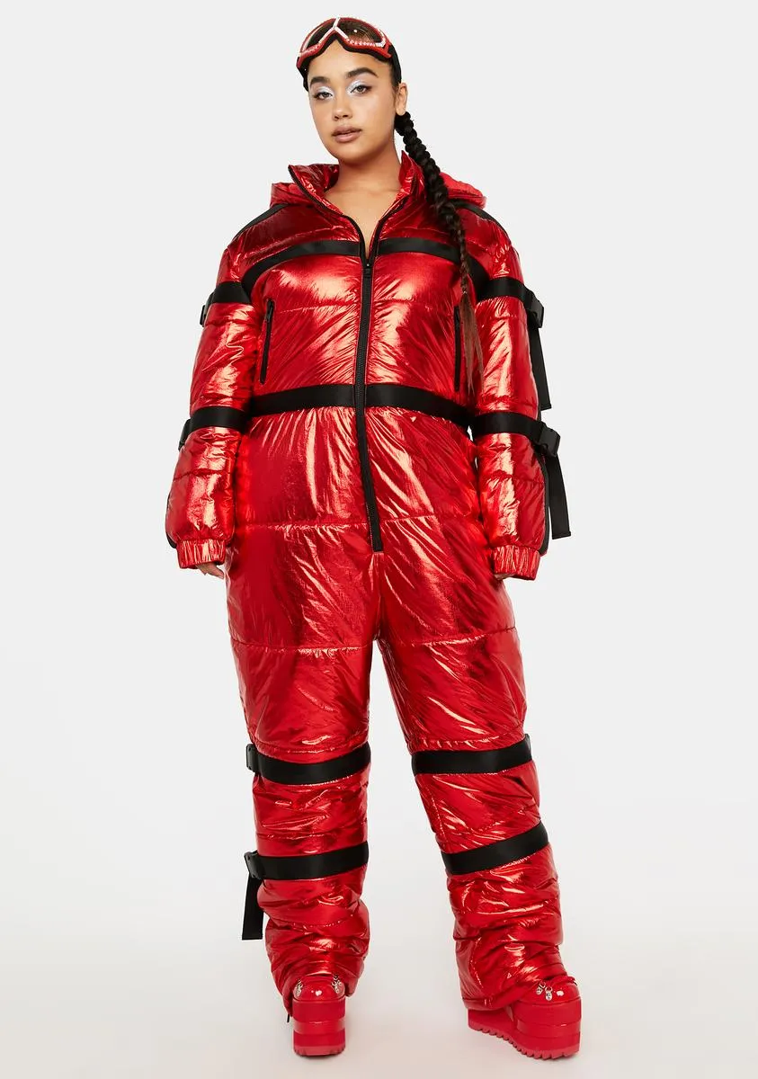 Plus Berry Delighted Metallic Snowsuit