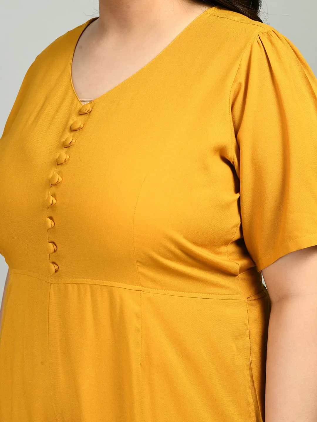 Plus Size Plus Size Solid Mustard Jumpsuit