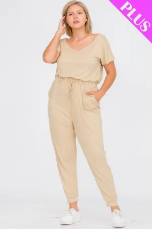 Plus Size Short Sleeves Jumpsuit