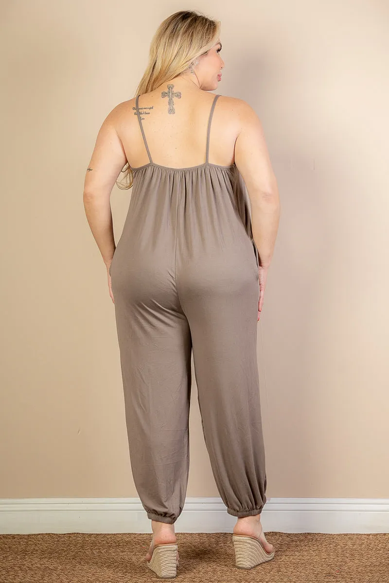 Plus Size Sleeveless Jogger Jumpsuit