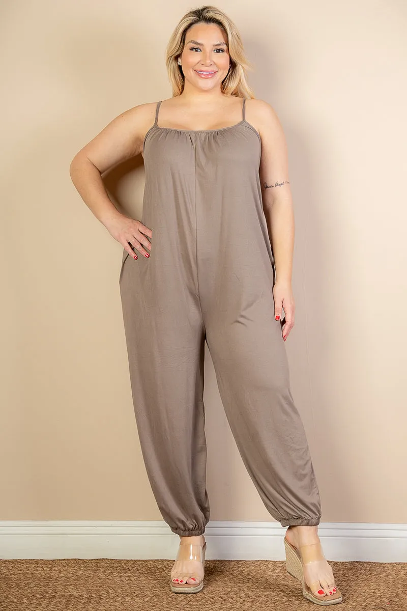 Plus Size Sleeveless Jogger Jumpsuit