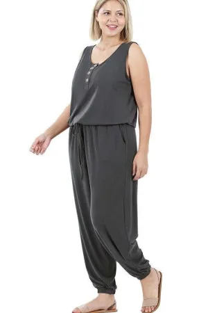 Plus Sleeveless Jogger Jumpsuit