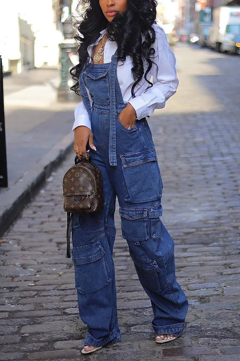 PM0359 Overalls Denim Pants