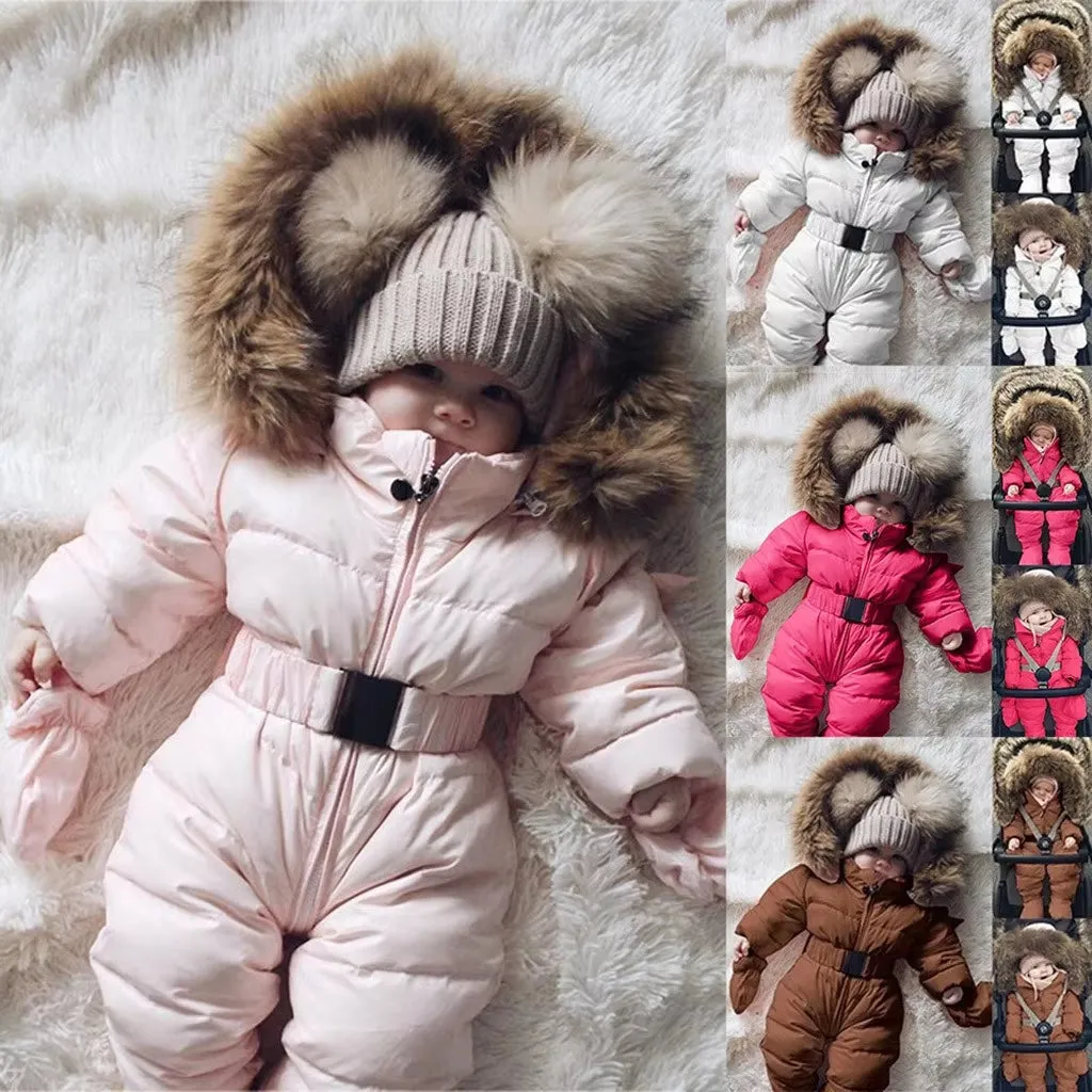 PolarCub Snowsuit - Baby Boy Girl Warm Romper Jacket Hooded Jumpsuit