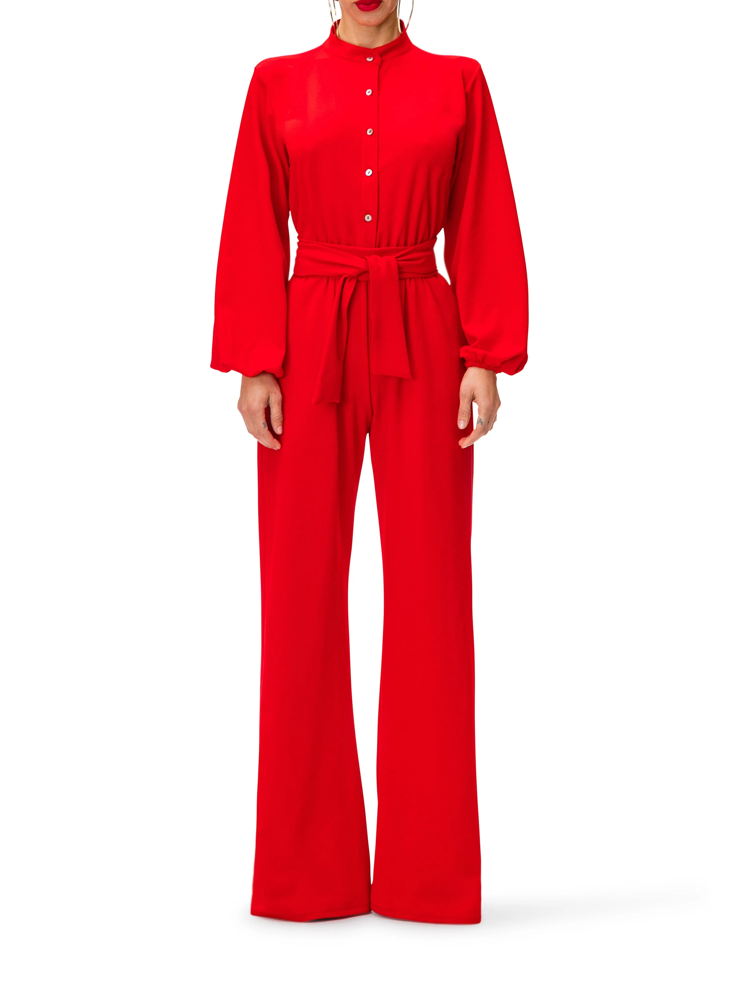 "Dahlia" Bell Sleeve Wide Leg Jumpsuit