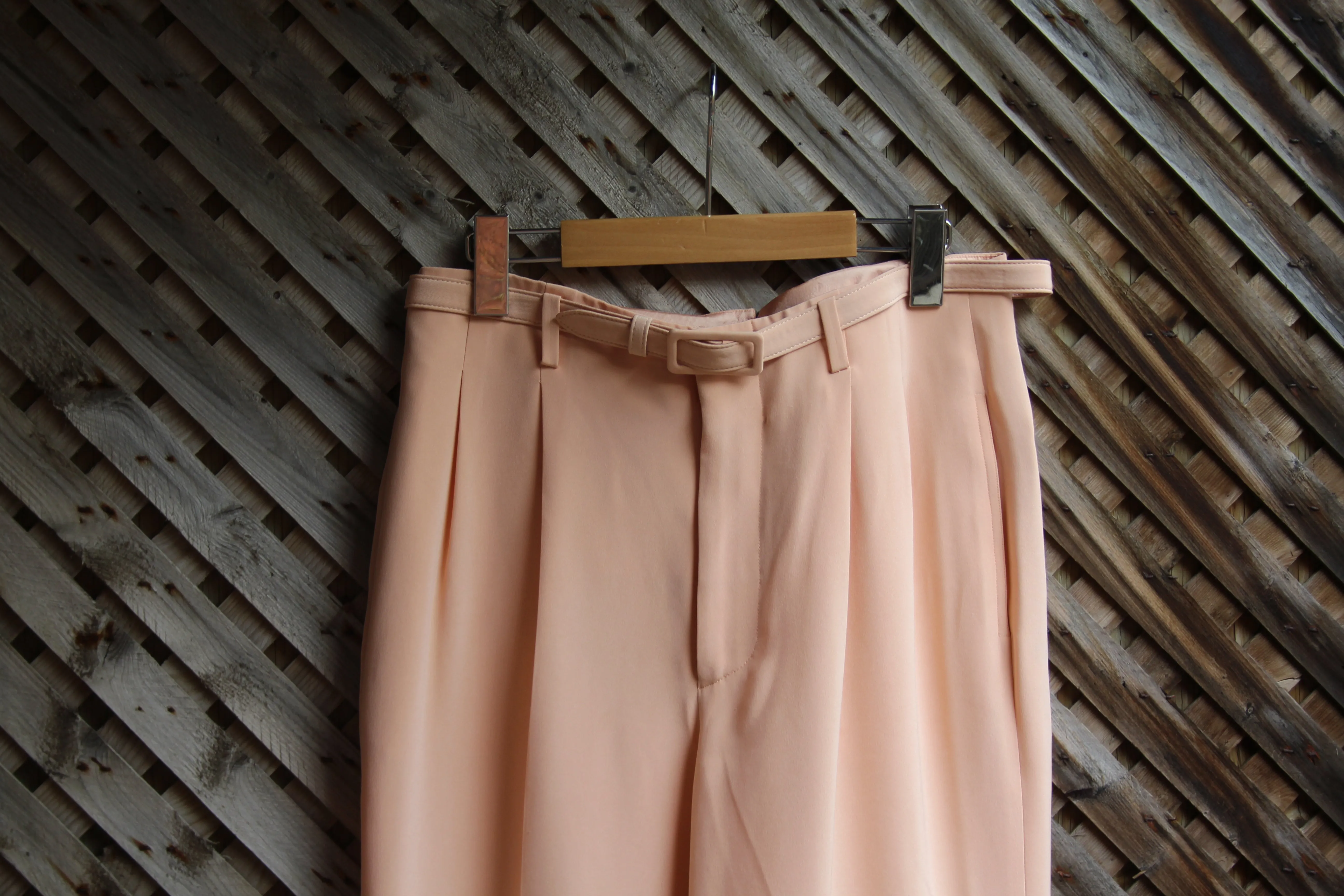 Ralph Lauren (Purple Label) Belted Blush 100% Silk Culottes 27-31