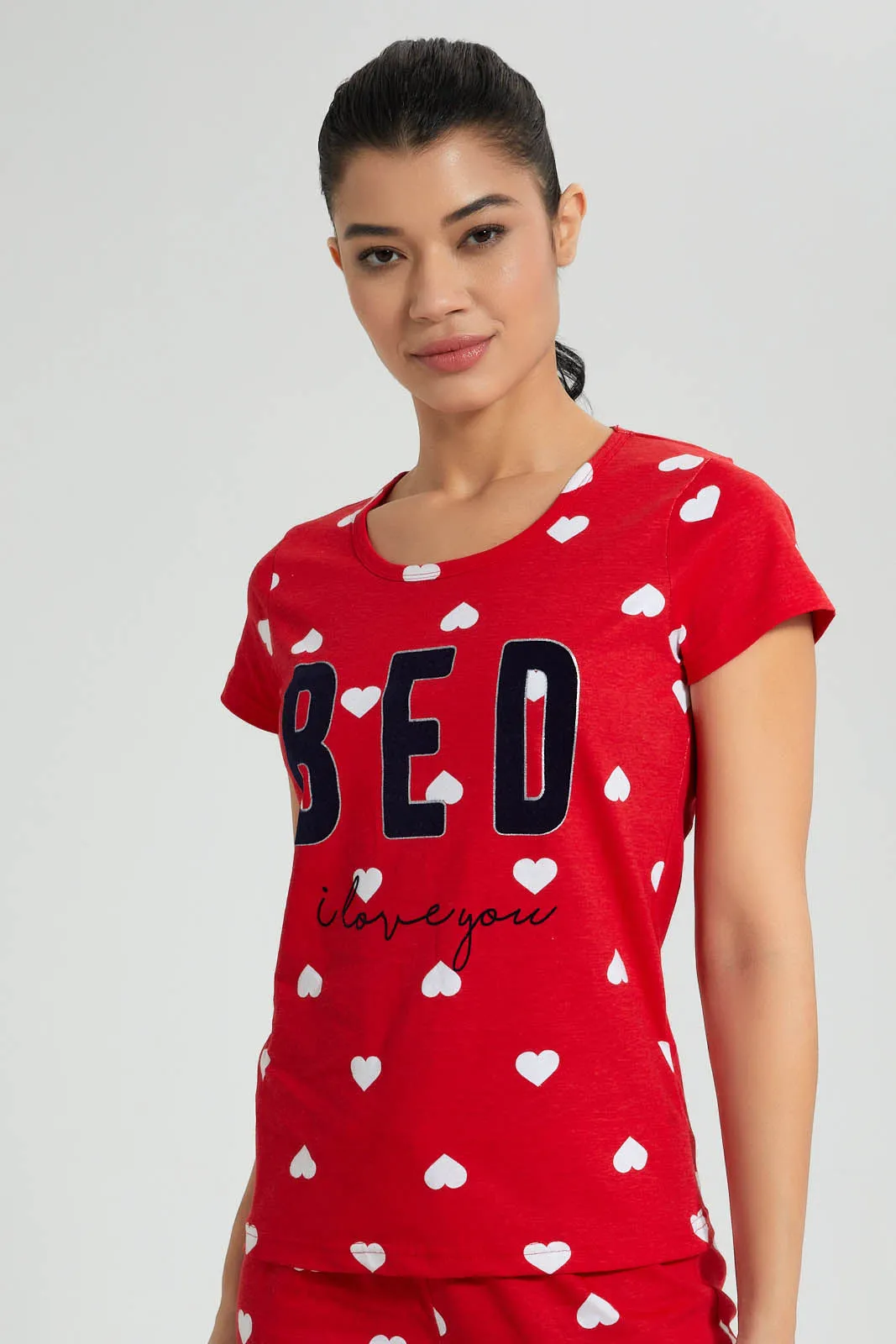 Red Heart Pyjama Set (2 Piece)