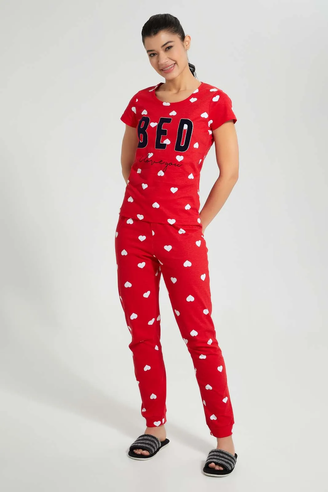 Red Heart Pyjama Set (2 Piece)