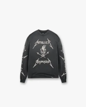 Represent X Metallica™️ Garage Inc Long Sleeve T-Shirt - Stained Black