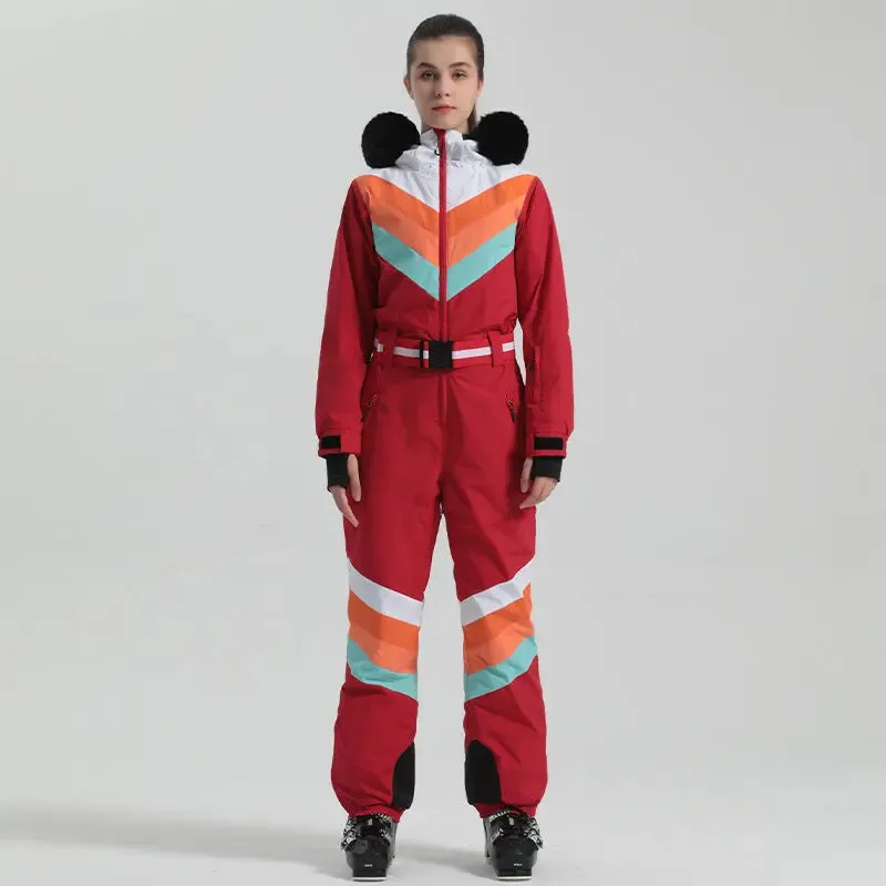 Retro Women's One Piece Ski Suit