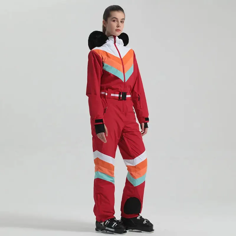 Retro Women's One Piece Ski Suit