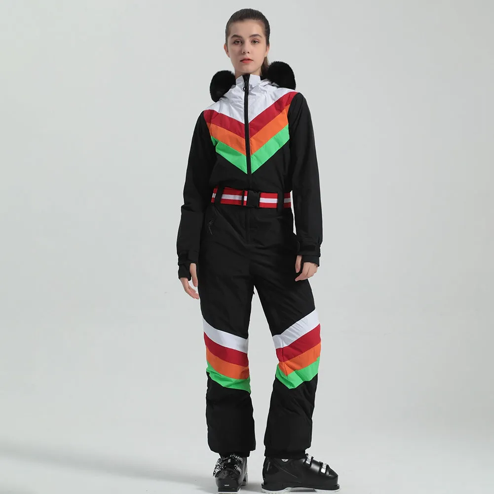 Retro Women's One Piece Ski Suit