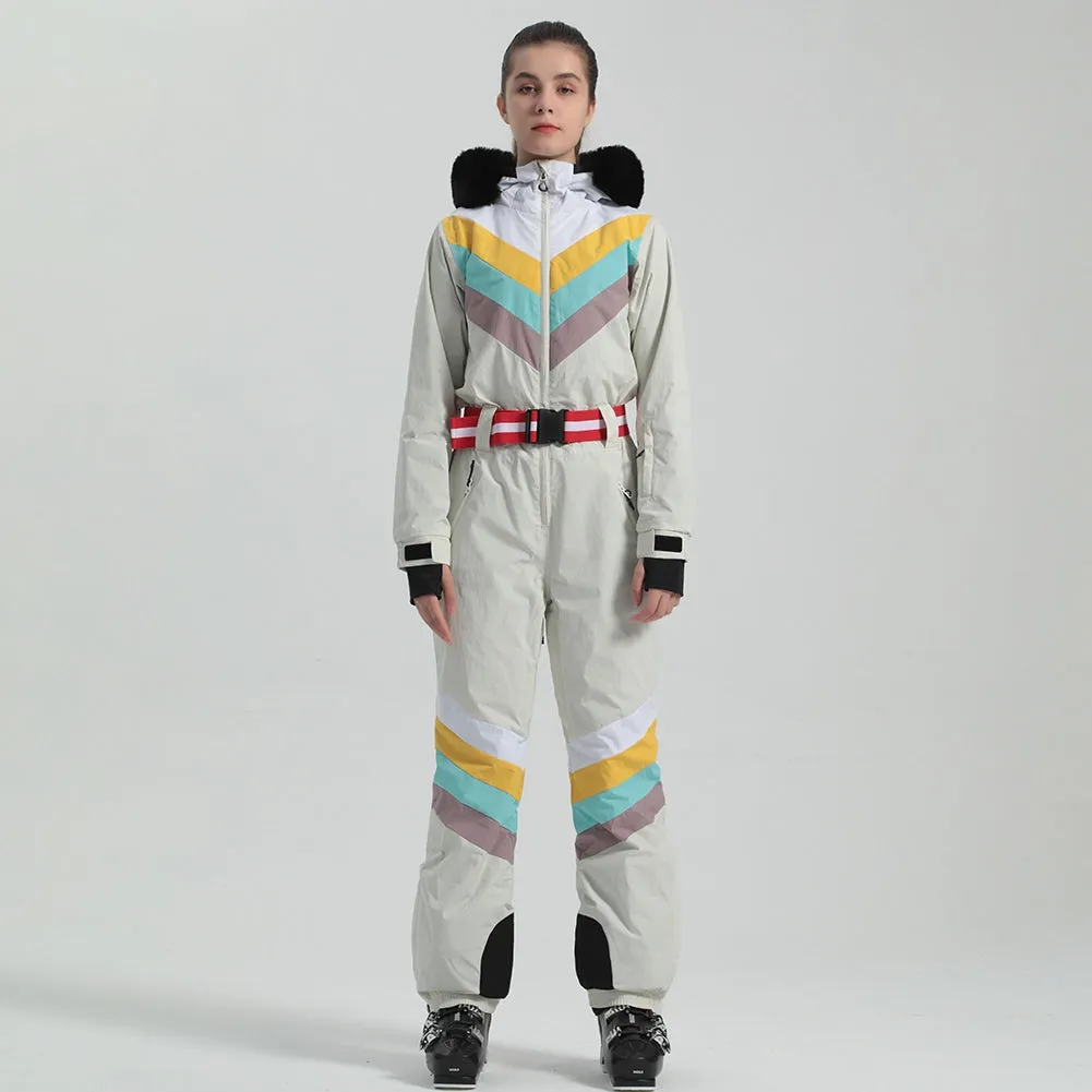 Retro Women's One Piece Ski Suit