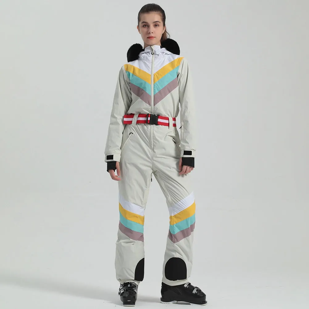 Retro Women's One Piece Ski Suit