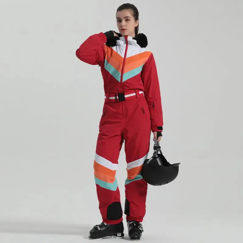 Retro Women's One Piece Ski Suit