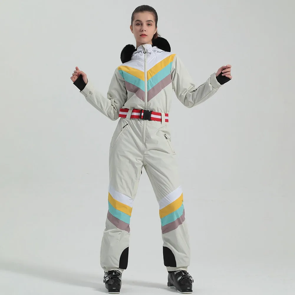 Retro Women's One Piece Ski Suit