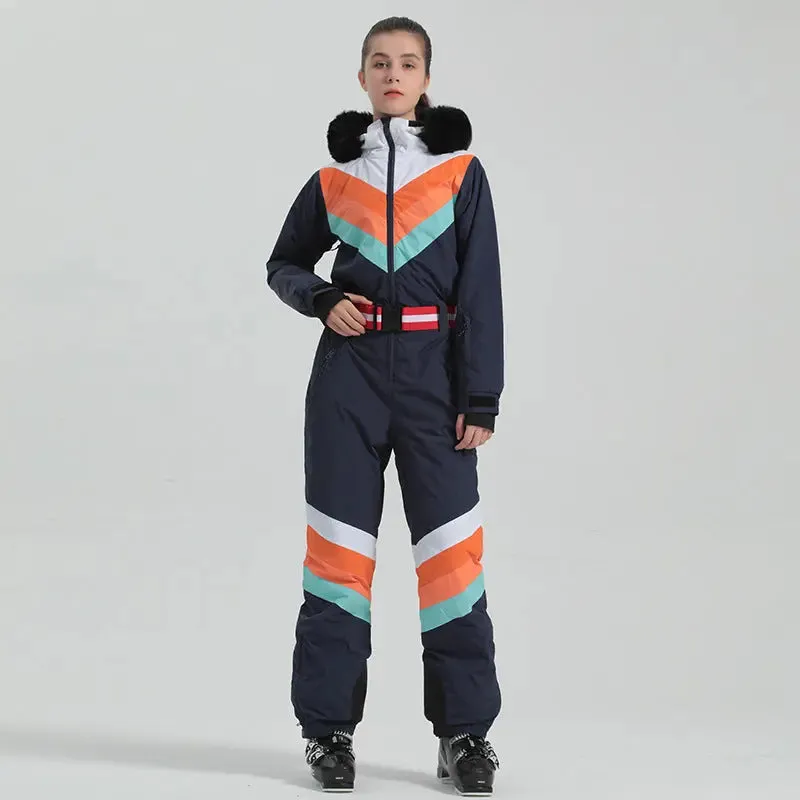 Retro Women's One Piece Ski Suit