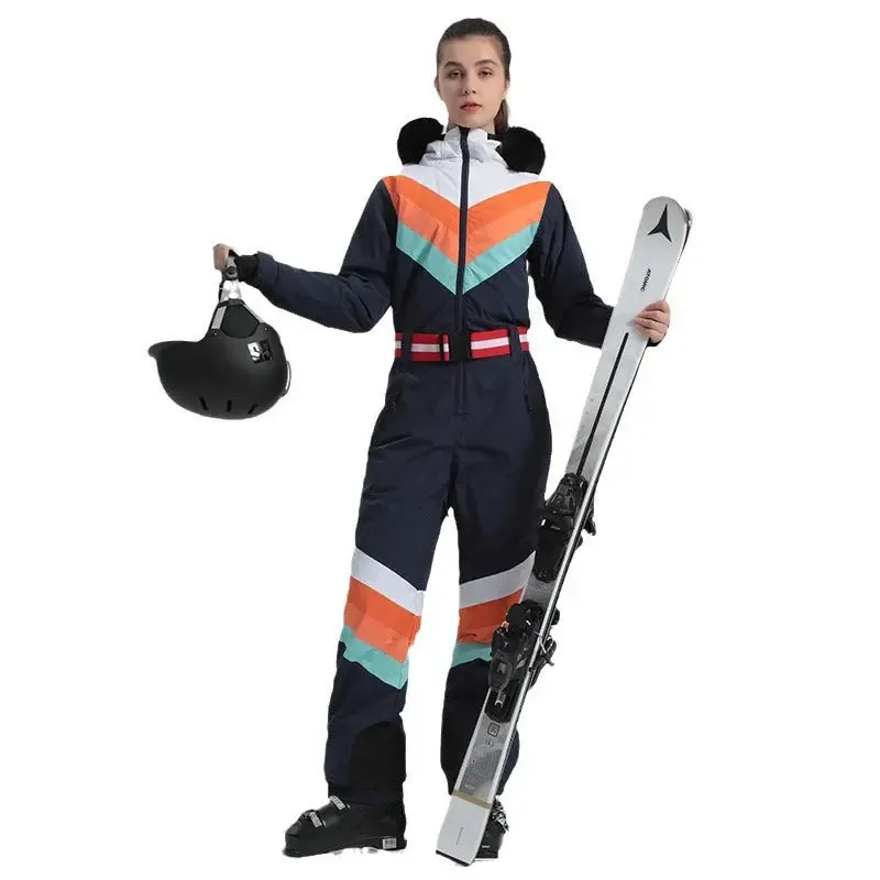 Retro Women's One Piece Ski Suit