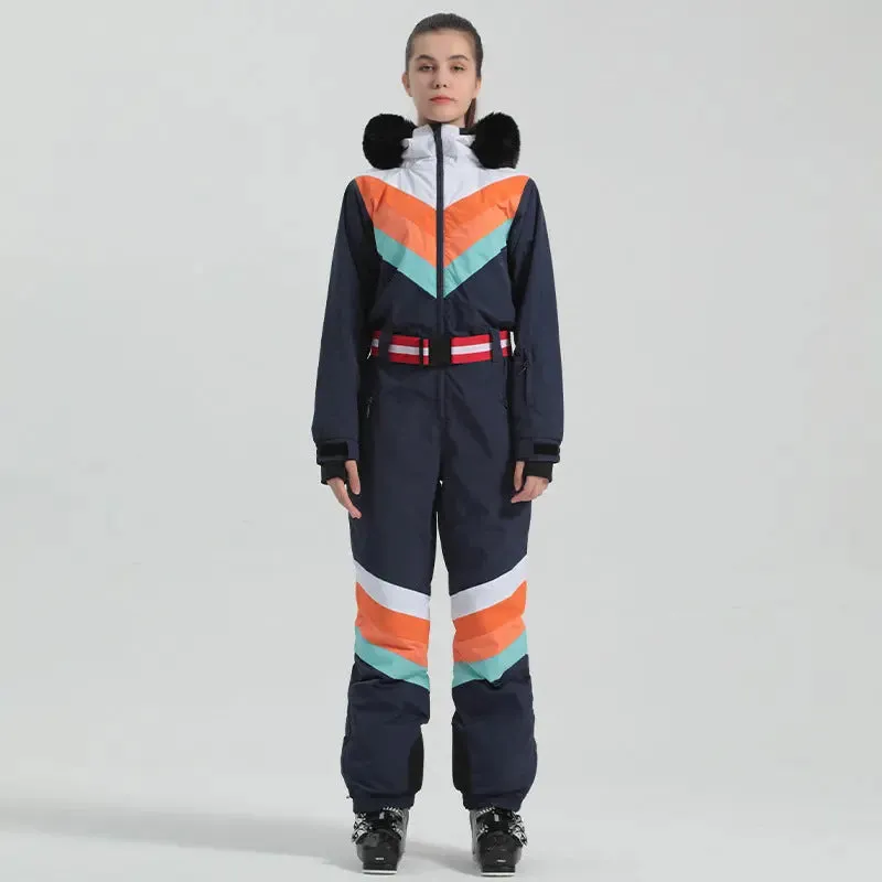 Retro Women's One Piece Ski Suit