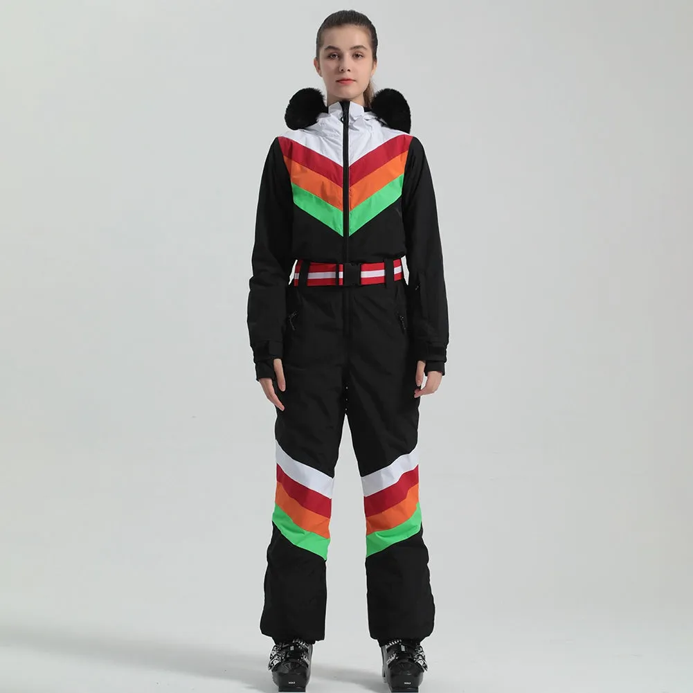 Retro Women's One Piece Ski Suit