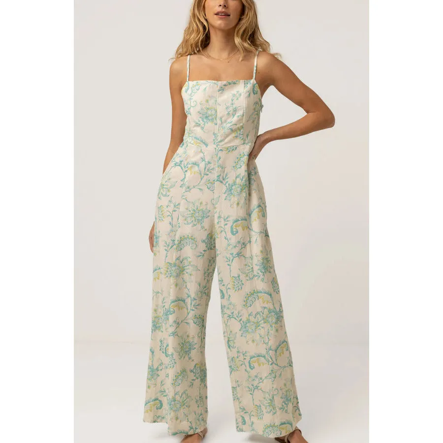 Rhythm Cairo Wide Leg Jumpsuit Blue