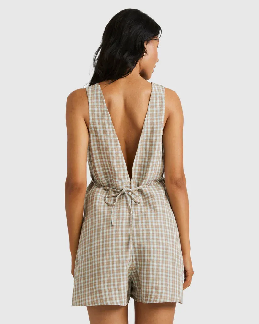 RVCA Claire Plaid Romper