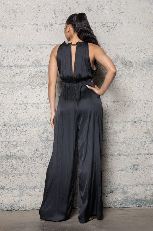 SATIN WOVEN JUMPSUIT