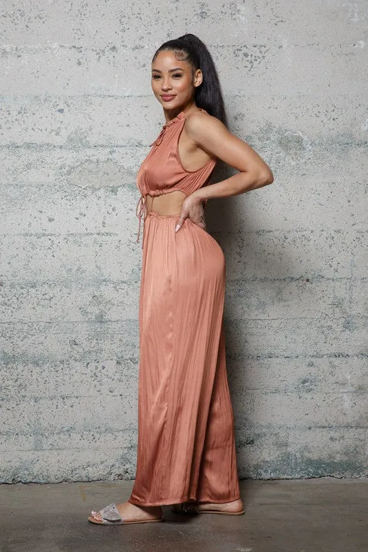 SATIN WOVEN JUMPSUIT