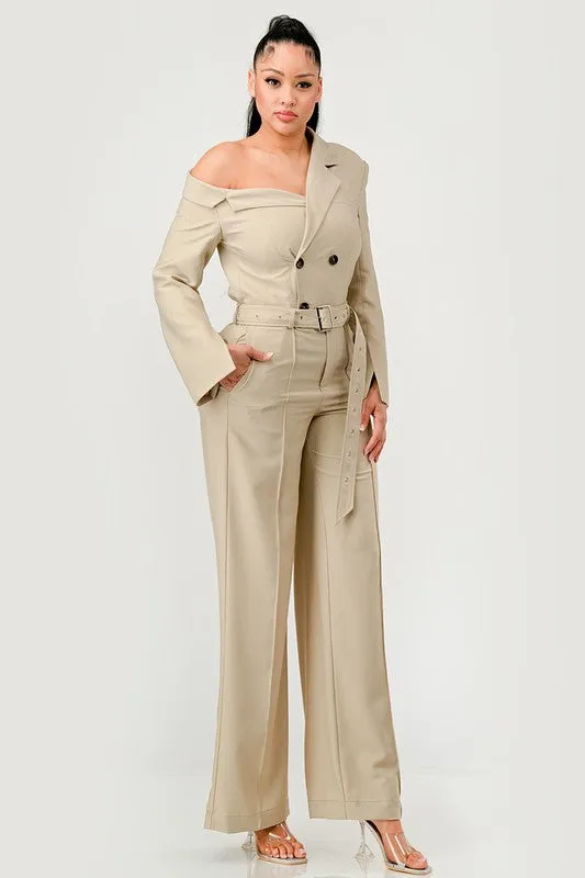 Savannah Elegance Trench Jumpsuit