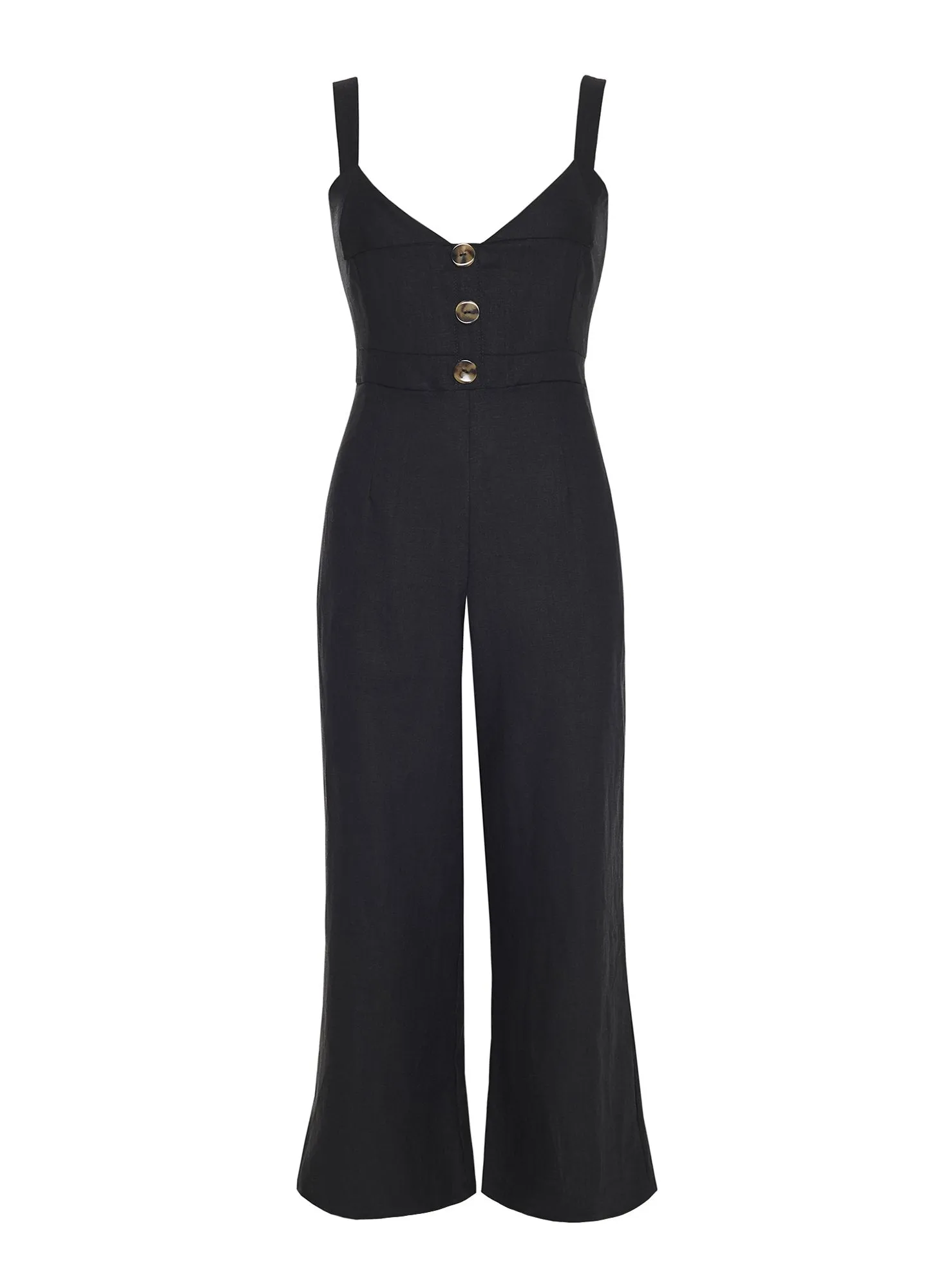 Scout Jumpsuit- Black Linen