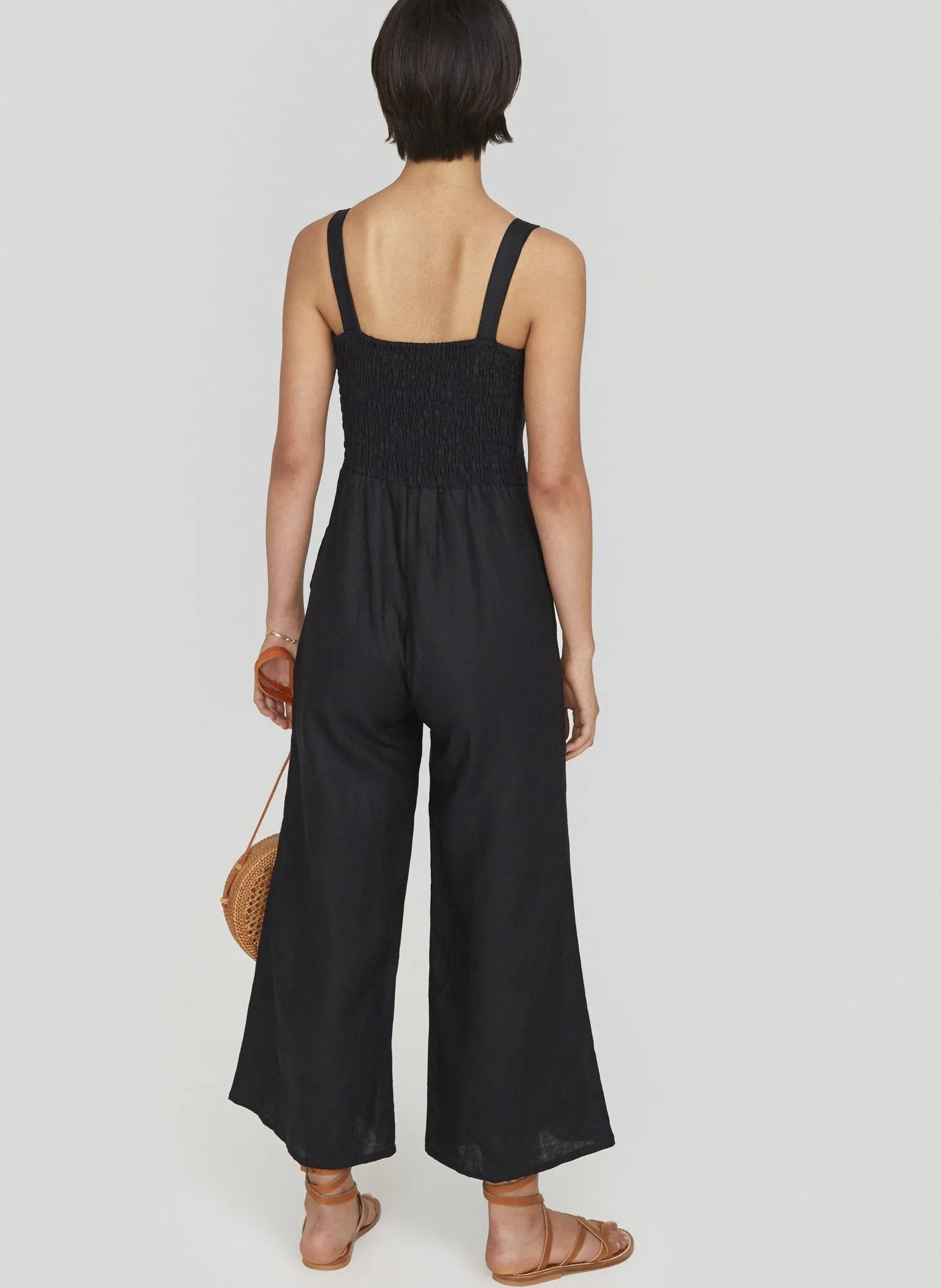 Scout Jumpsuit- Black Linen