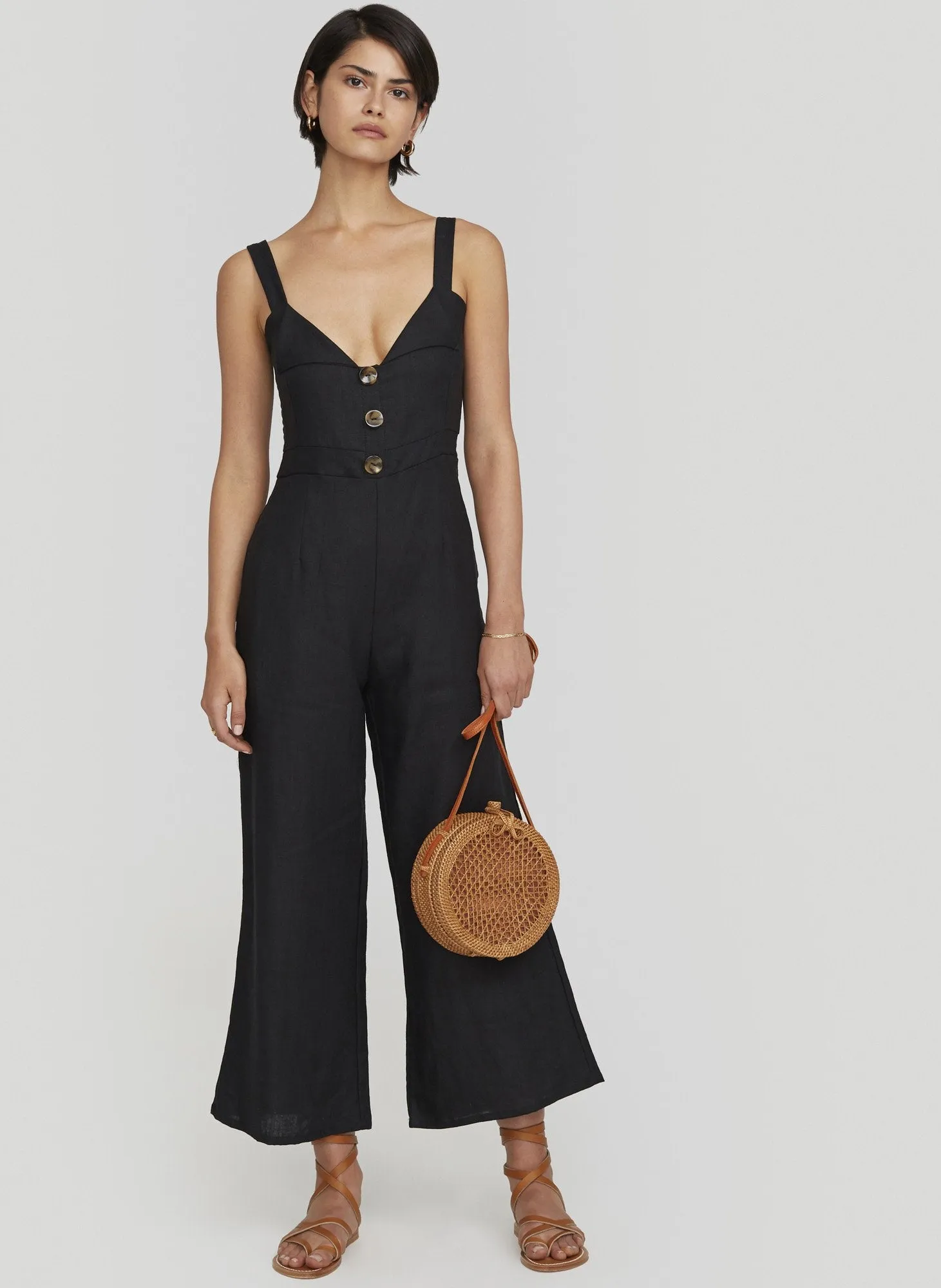 Scout Jumpsuit- Black Linen