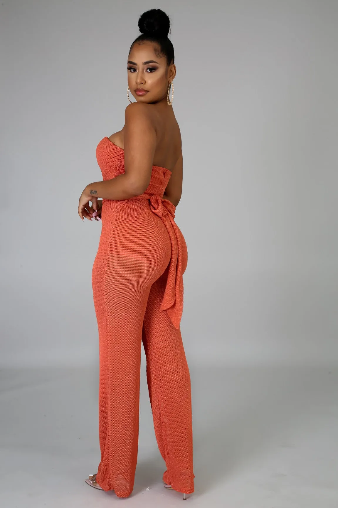 Self Tie Cross Jumpsuit