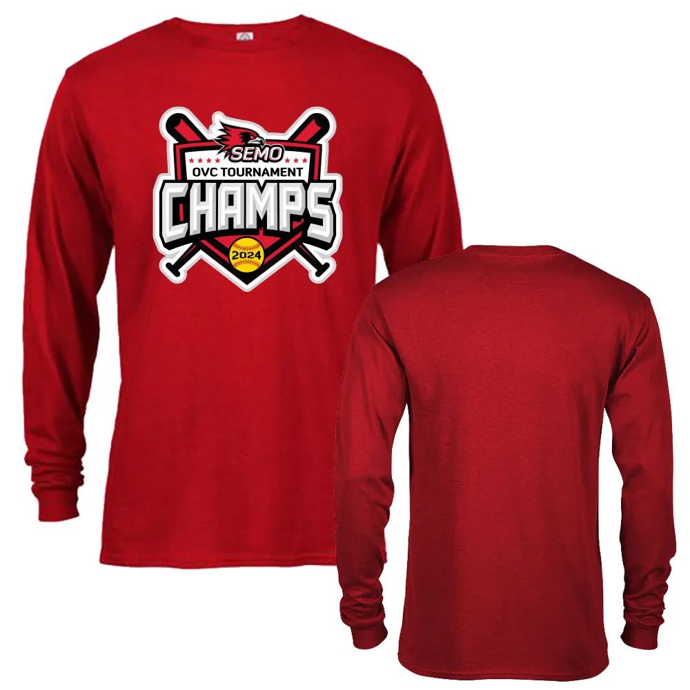 SEMO Redhawks 2024 Softball OVC Tournament Champions Long Sleeve T-shirt