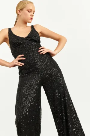 Setre Sequin-Embellished Jumpsuit Black